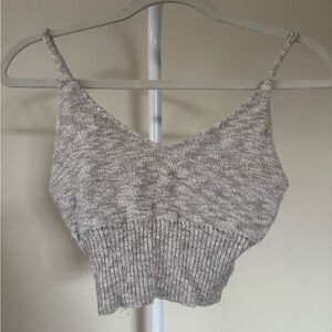 Beige Knit Crop Top - S